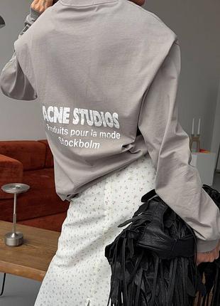 Світшот acne studios брендована сіра кофта 3