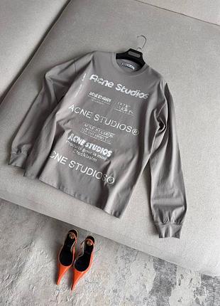 Світшот acne studios брендована сіра кофта 4