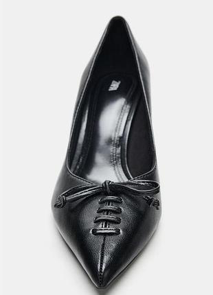 Туфли на каблуке с бантом zara 2