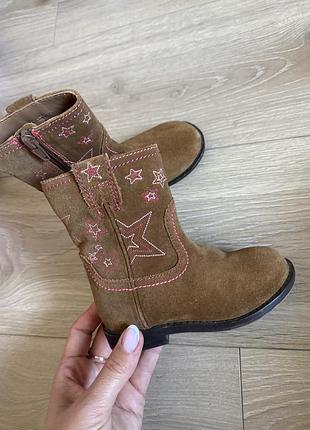Черевики для дівчинки zara, коричневі, натуральна замша, на осінь