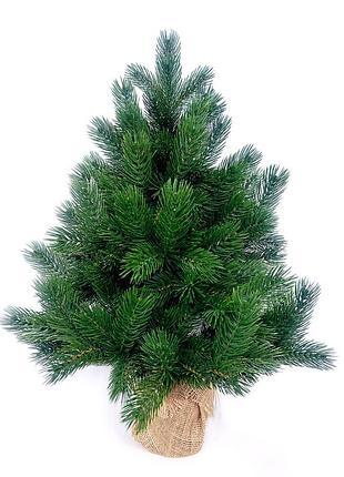 Ялинка новорічна штучна лита pine mini в мішковині 70 см зелена