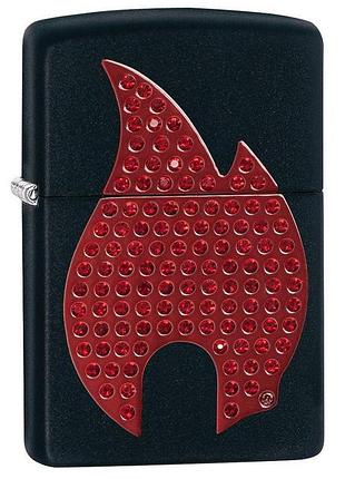 Бензинова запальничка zippo 29106 emblem flame black matte