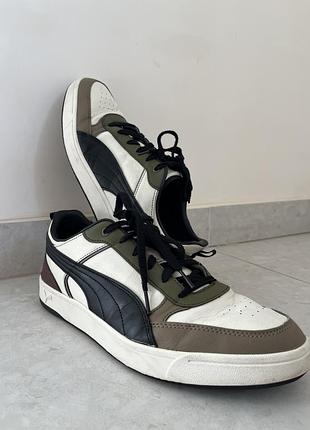Кеди чоловічі puma, білі з хакі, 46 розмір
