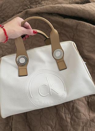 Сумка жіноча calvin klein біла повсякденна