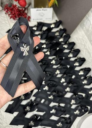 🖤брошка стрічка пам'яті. блакитно-чорна стрічка. безвісьи зниклі не забуті 💙🖤