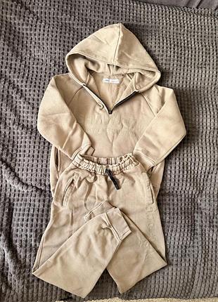 Спортивний костюм zara для підлітків, бежевий