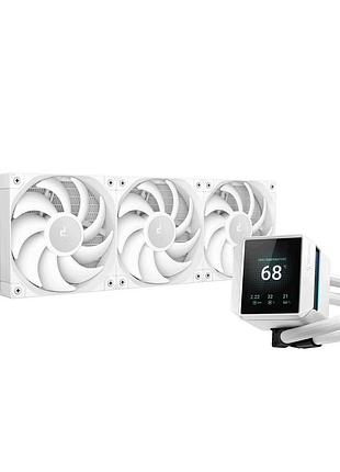 Система жидкостного охлаждения deepcool mystique 360 ​​с вентиляторами 3×120 мм white (r-lx360-whdsnmp-g-1)