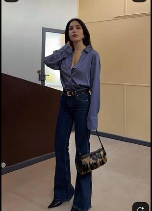 Джинси жіночі zara темно-сині кльош
