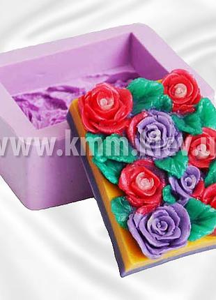 Силиконовая форма люкс поляна из роз 3d