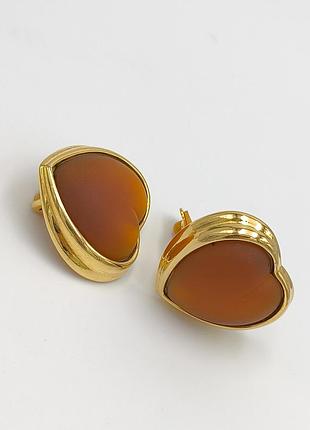 Серьги клипсы морозное стекло винтаж 2