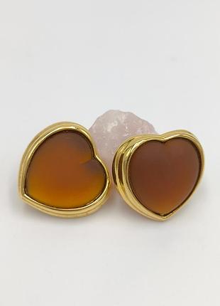 Серьги клипсы морозное стекло винтаж 5