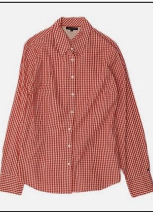 Сорочка жіноча tommy hilfiger котонова в клітинку червона