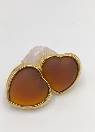 Серьги клипсы морозное стекло винтаж