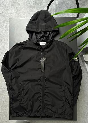 Куртка чоловіча stone island чорна з мембраною gore-tex