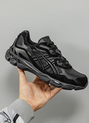 Черные кроссовки унисекс asics gel-nyc triple black gore-tex х ассикс 38