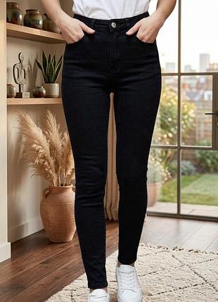 Базовые черные джинсы skinny с высокой посадкой relucky (размер 25 / xs-s)