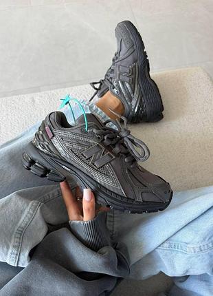 Серые кроссовки унисекс new balance 1906r black mettalic primaloft х нью беланс 38