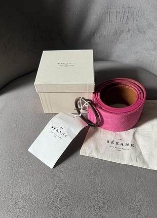 Ремінь жіночий sezane рожевий замшевий
