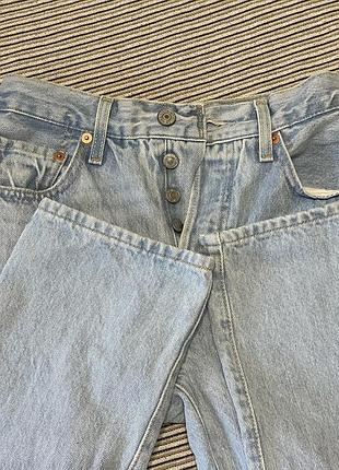 Джинси жіночі levi’s premium 501 original світло-блакитні w24 l28