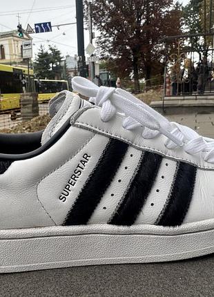 Кросівки чоловічі adidas superstar білі, чорні, 40 розмір