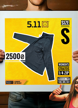 Лонгслів жіночий 5.11 stratos 1/4 zip чорний s