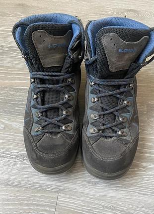 Черевики для підлітків lowa kody evo gtx mid сірі, сині, розмір 38