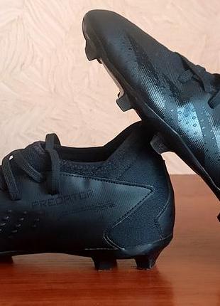 Бутси дитячі adidas predator accuracy.3 fg junior чорні, довжина устілки 24 см