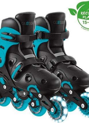 Роликові ковзани globber go skates lights 34-37 розмір aqua