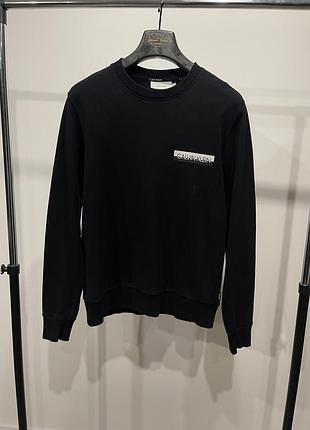 Чорний оригінальний світшот calvin klein із лаконічним логотипом на грудях s
