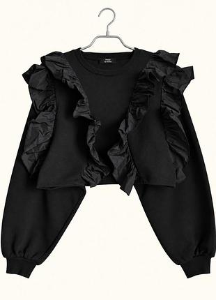 Укороченный свитшот на флисе bershka