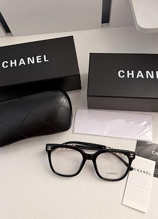 Окуляри chanel чорна оправа, в повному комплекті: коробка, футляр, серветка окуляри для іміджу