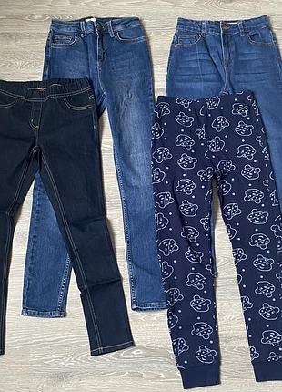 Джинси для дівчинки denim co. скінні сині 140-146 см (9-11 років), 4 пари
