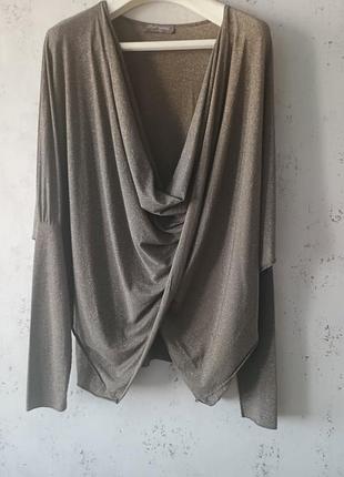 Блузка з драпірованим коміром-хомутом. calzedonia italy.