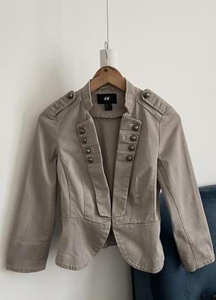 Піджак жіночий h&m hussar military бежевий