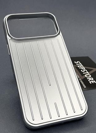 Чехол для iphone 17 pro max в стиле rimowa, противоударный защитный чехол-накладка с рельефными полосами матовый без лого