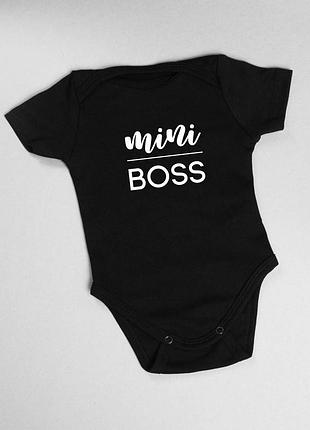 Боді для хлопчика mini boss чорний р. 68-74