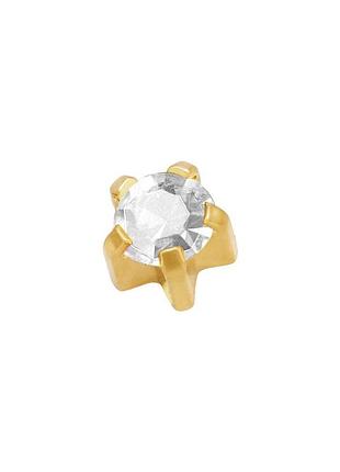Сережки, великий циркон, органічне золото l 100 y studex, 4 мм