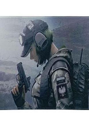 Килимок для мишки 250x210мм battlefield girl, антиковзна основа тм gerlax