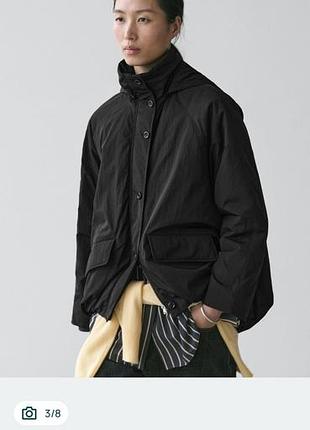 Бомбер жіночий massimo dutti утеплений чорний s-m