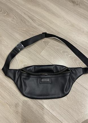 Чоловіча сумка-бананка guess чорна оригінал