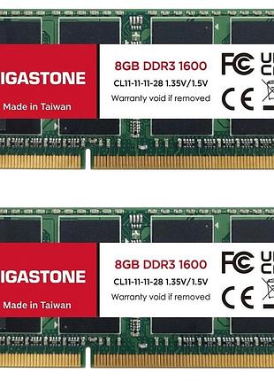 Пара 16 гб (8гбx2) gigastone ddr3 1.35v 1600 cl11 оперативна пам'ять 16 гб ддр3 1600 мгц для ноутбука