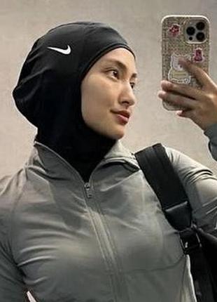 Nike pro 2.0 sports headscarf in black хіджаб найк чорний спорт жіночій
