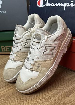 Кросівки чоловічі new balance 550 бежеві, білі, розмір 41, довжина устілки 27 см, замша