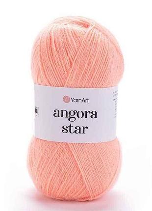 Пряжа angora star персиковий 80% акрил 20% вовна 500м 100г 5шт/уп 565 тм yarnart