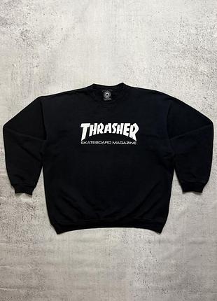 Оригінальний чоловічий чорний світшот big logo thrasher в ідеальному стані розмір xl