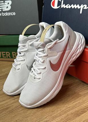 Кросівки nike revolution 6 білі, розмір 41, довжина устілки 27 см