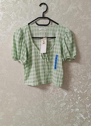 Топ жіночий urban outfitters у клітинку, зелений, розмір m