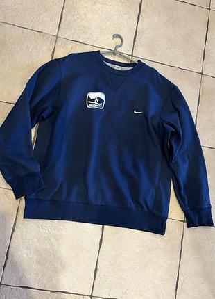 Темно-синій світшот nike vintage з вишитим логотипом (розмір xl)