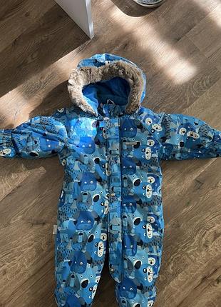 Зимовий комбінезон для хлопчиків leene baby синій 74 розмір