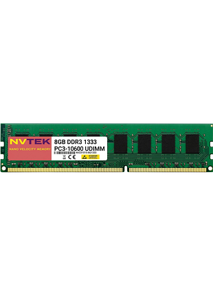Nvtek 8gb ddr3 1333 pc3-10600 udimm оперативна пам'ять 8 гб ддр3 1333 мгц для пк